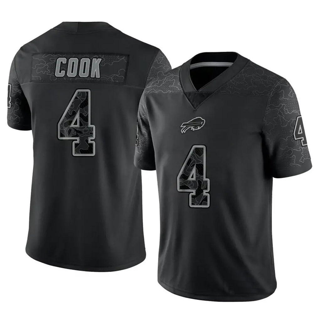 Parkc B.Bills #4 James Cook III Player Black RFLCTV Limited Stitched Jerseys