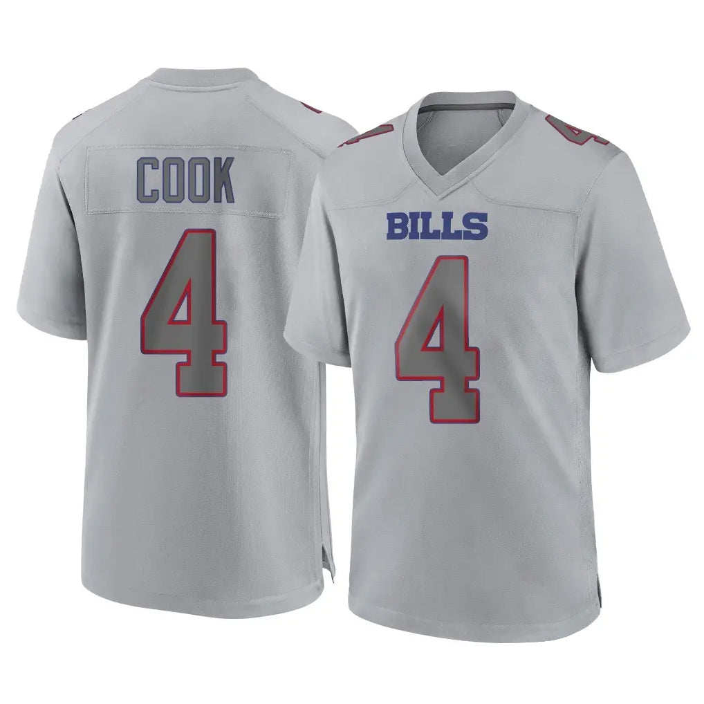 Parkc B.Bills #4 James Cook III Player Gray Fashion Home Game Stitched Jerseys