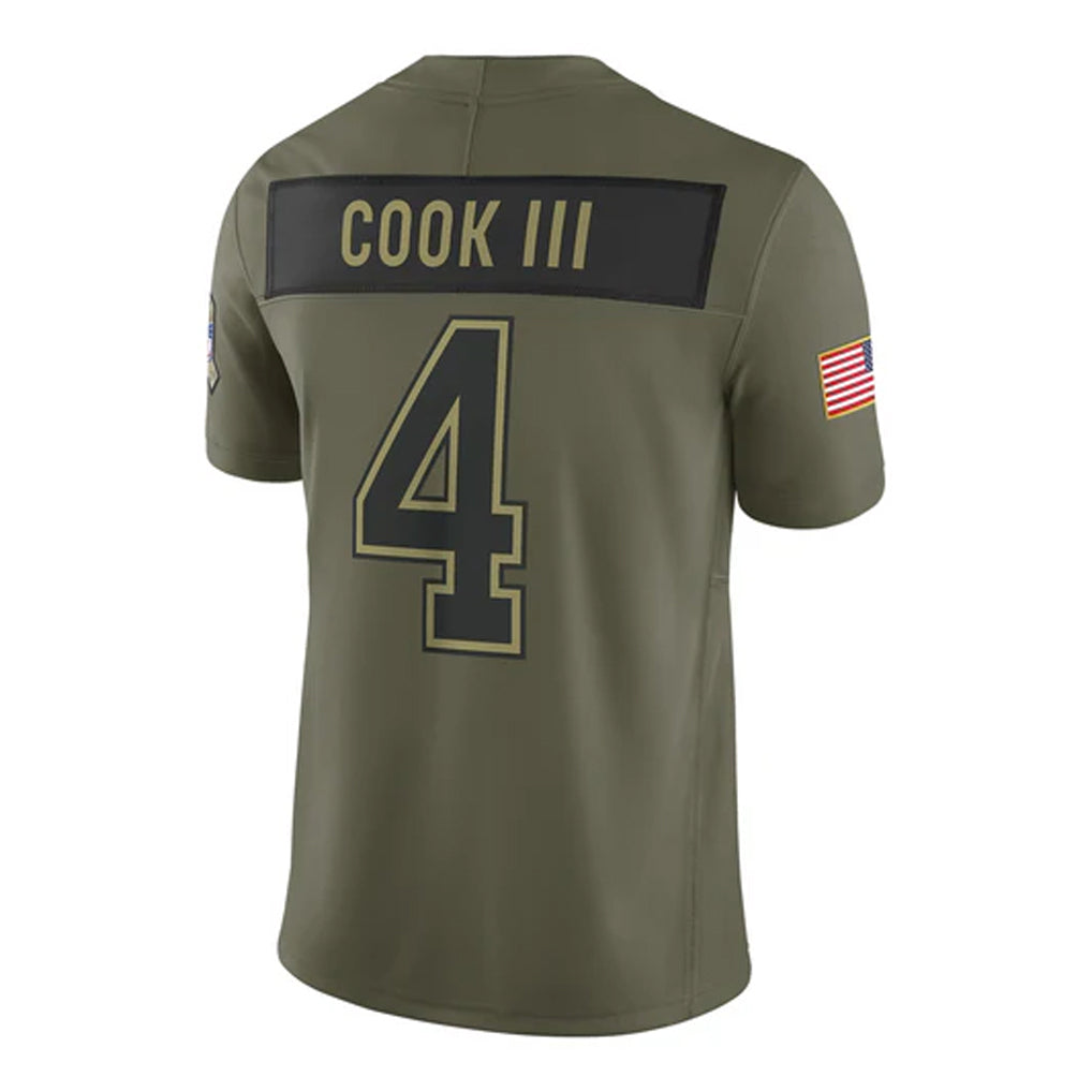Parkc B.Bills #4 James Cook III Player Olive Salute to Service Limited Home Game Stitched Jerseys