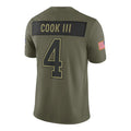 Parkc B.Bills #4 James Cook III Player Olive Salute to Service Limited Home Game Stitched Jerseys