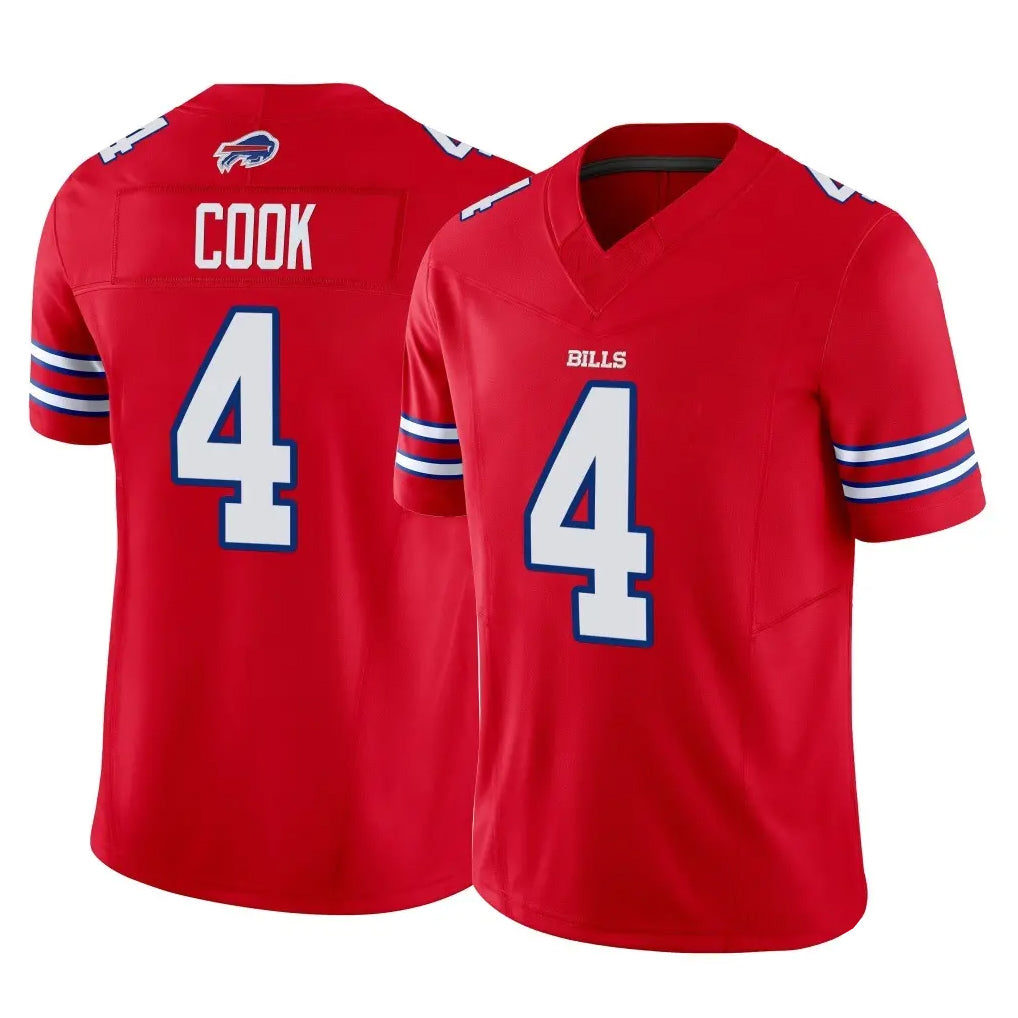 Parkc B.Bills #4 James Cook III Player Red Vapor F.U.S.E. Jersey Limited Home Game Stitched Jerseys