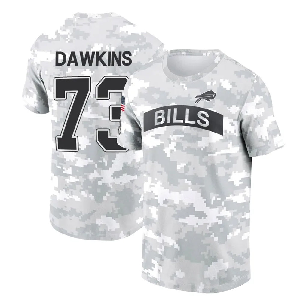 Parkc B.Bills #73 Dion Dawkins Player Arctic Camo Salute to Service T-Shirt Hoodies Stitched Jerseys