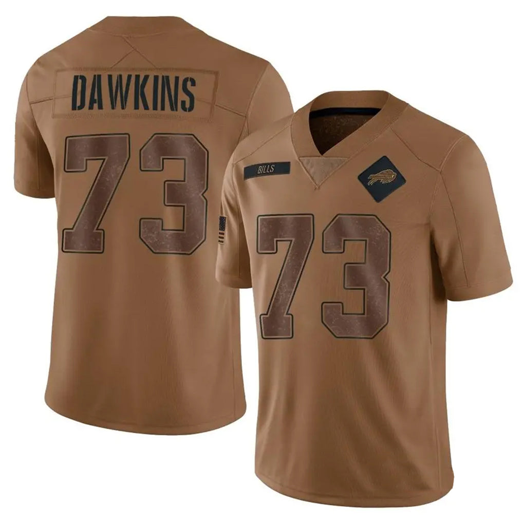 Parkc B.Bills #73 Dion Dawkins Player Brown Salute To Service Limited Stitched Jerseys