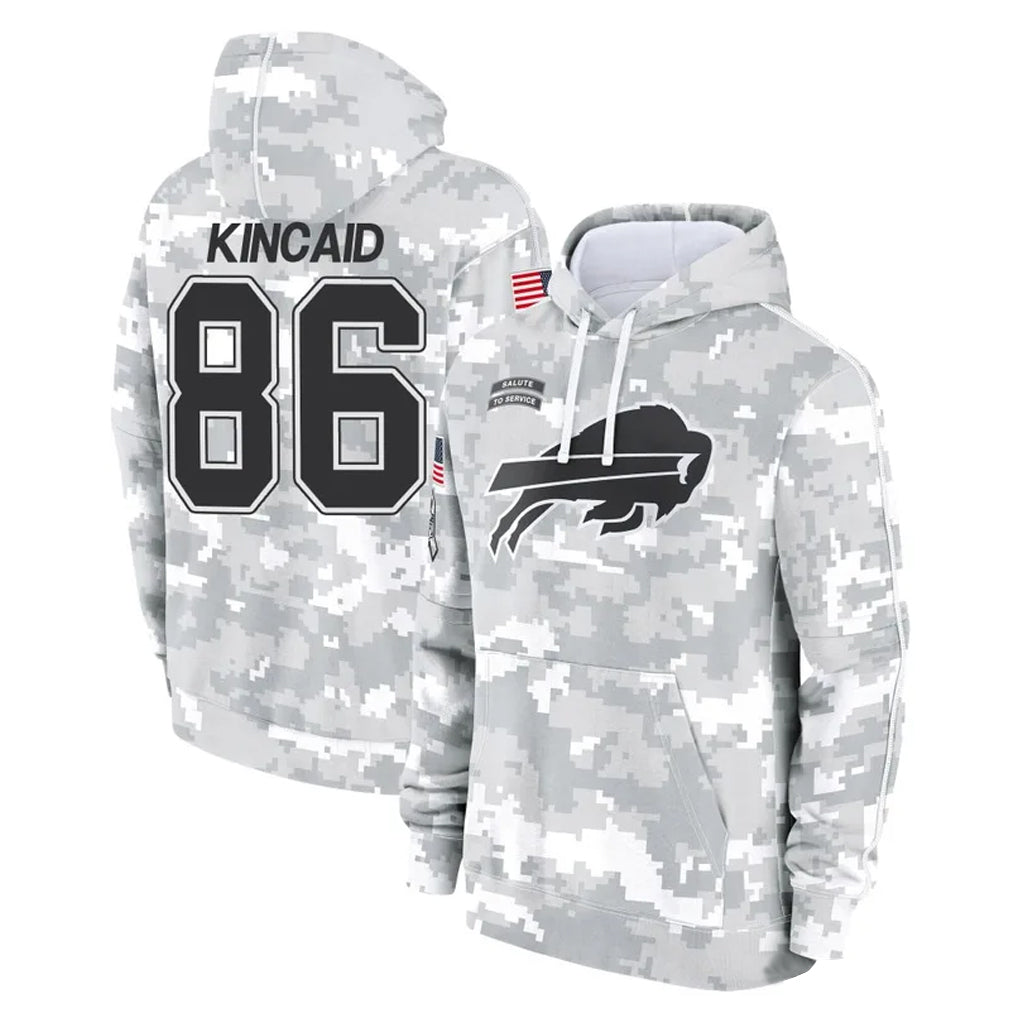 Parkc B.Bills #86 Dalton Kincaid Player Arctic Camo Salute to Service Hoodies Stitched Jerseys