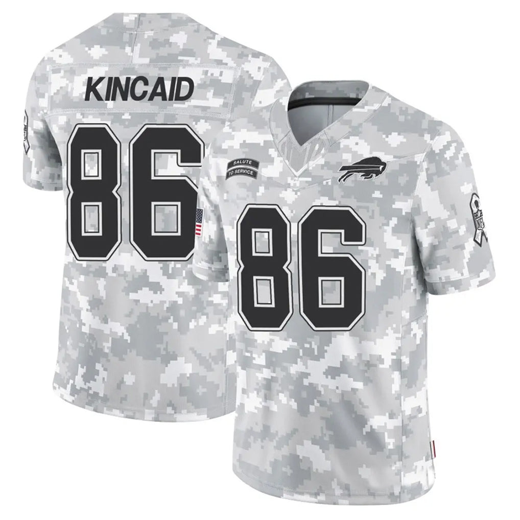 Parkc B.Bills #86 Dalton Kincaid Player Arctic Camo Salute to Service Limited Stitched Jerseys