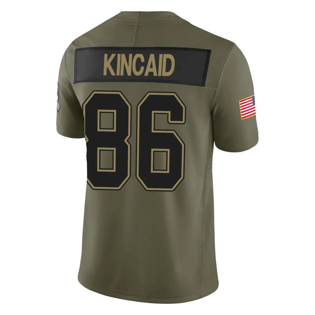 Parkc B.Bills #86 Dalton Kincaid Player Olive Salute to Service Limited Home Game Stitched Jerseys
