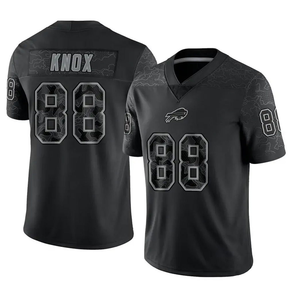 Parkc B.Bills #88 Dawson Knox Player Black RFLCTV Limited Game Stitched Jerseys