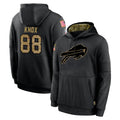 Parkc B.Bills #88 Dawson Knox Player Black Salute to Service Hoodies Hame Stitched Jerseys