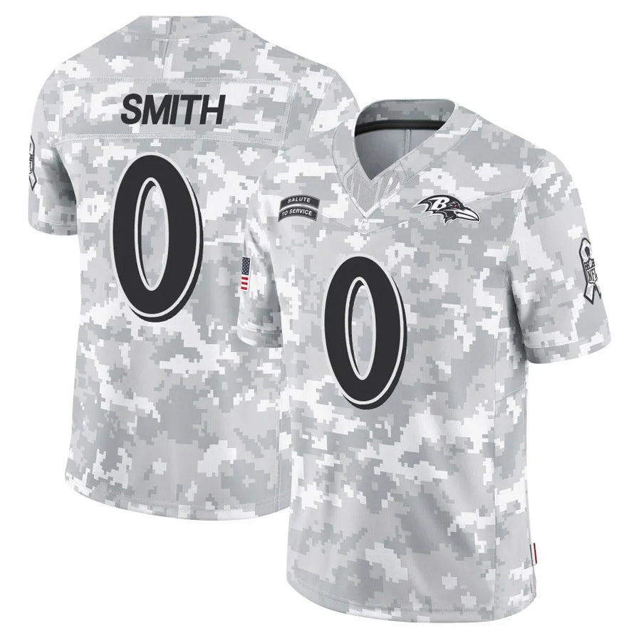 Parkc B.Ravens #0 Roquan Smith Player Arctic Camo Salute to Service Limited Stitched Jerseys
