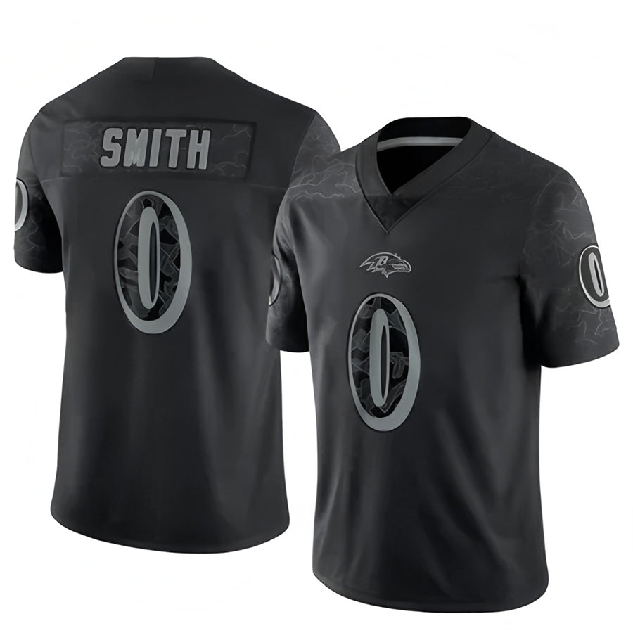 Parkc B.Ravens #0 Roquan Smith Player Black REFLECTIVE Limited Stitched Jerseys