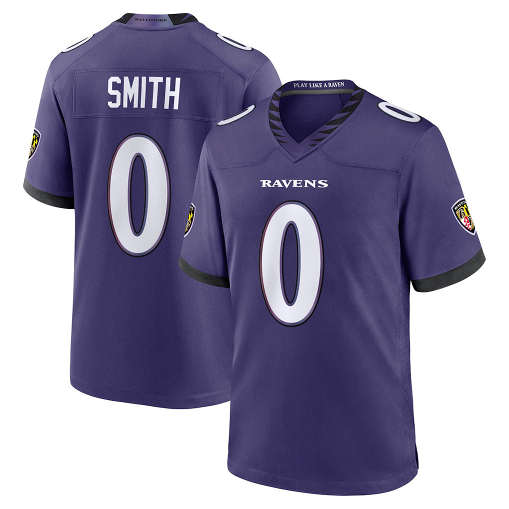 Parkc B.Ravens #0 Roquan Smith Player Purple Home Game Stitched Jerseys