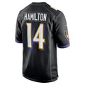 Parkc B.Ravens #14 Kyle Hamilton Player Black Alternate Home Game Stitched Jerseys