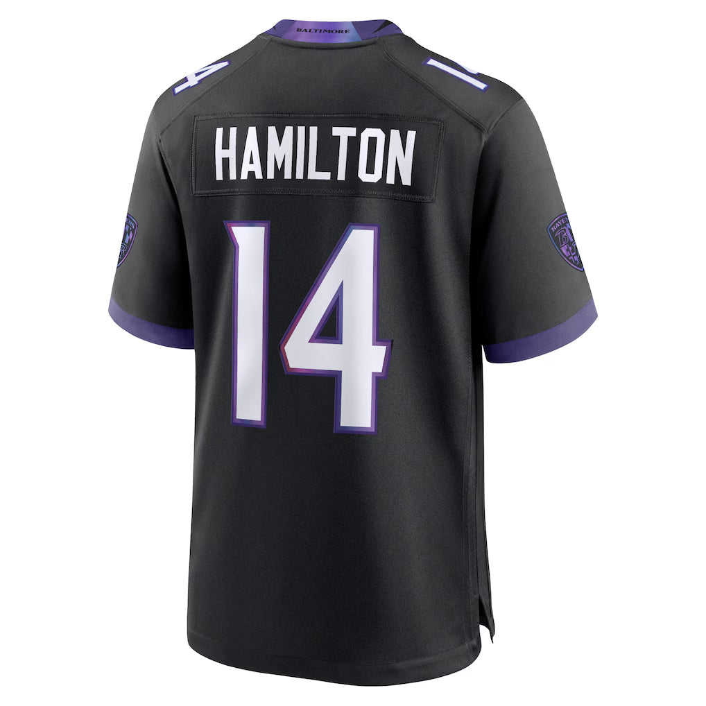 Parkc B.Ravens #14 Kyle Hamilton Player Black Home Game Stitched Jerseys