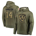 Parkc B.Ravens #14 Kyle Hamilton Player Olive Salute to Service Pullover Hoodie Stitched Jerseys
