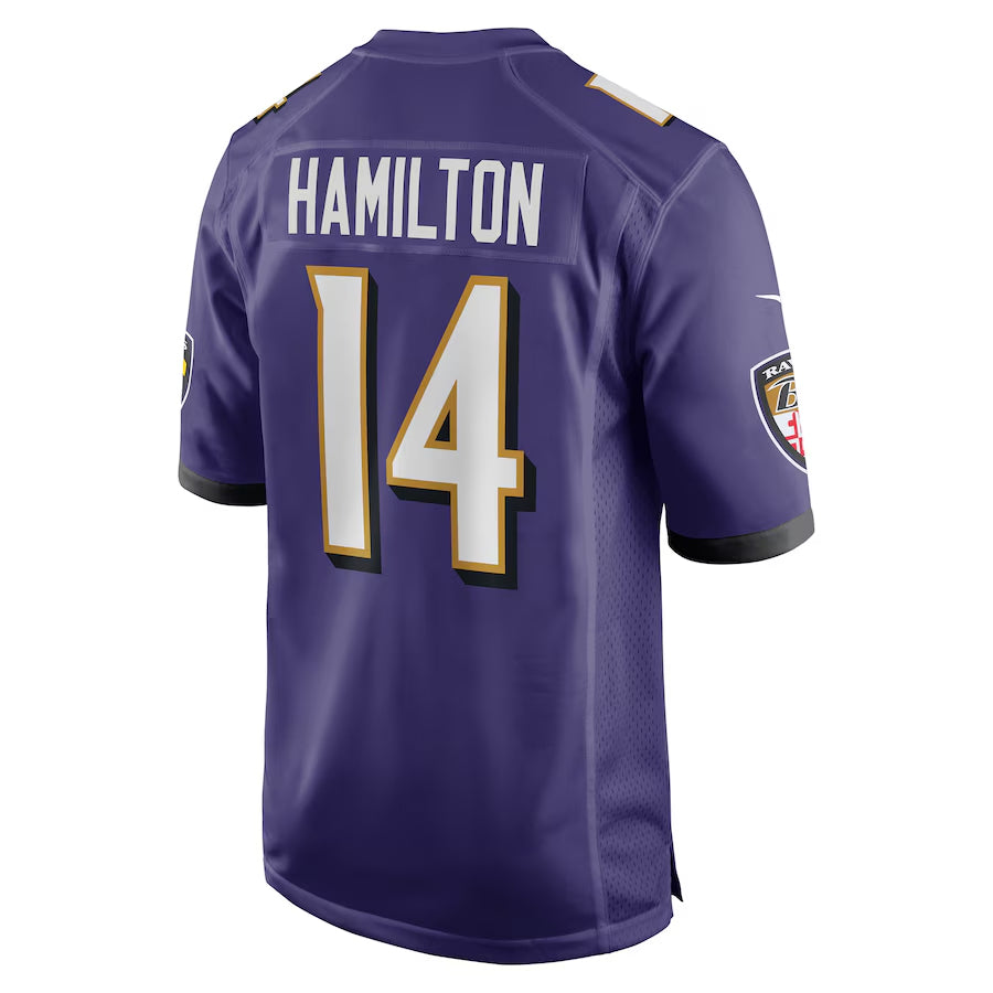 Parkc B.Ravens #14 Kyle Hamilton Player Purple Alternate Game Home Stitched Jerseys