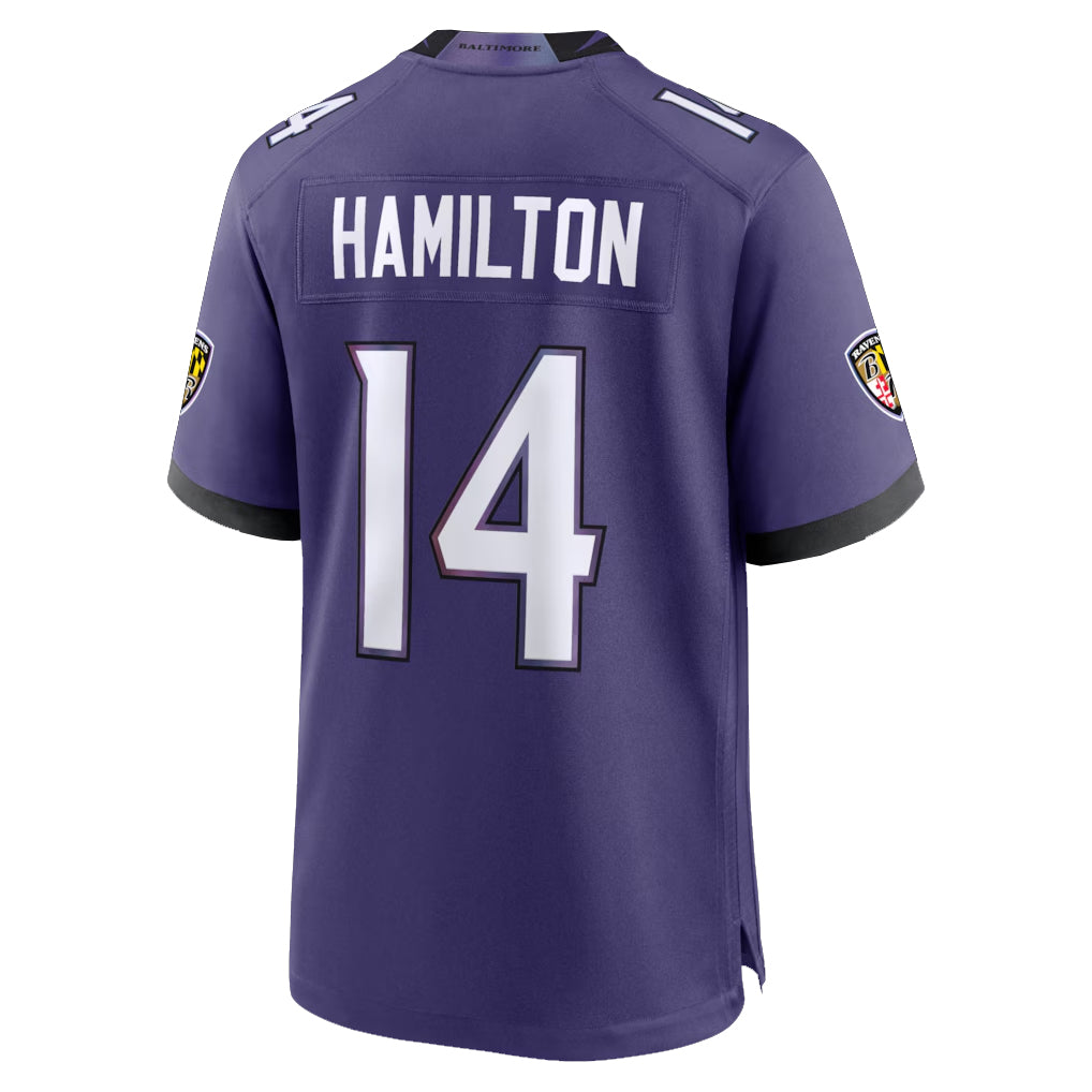 Parkc B.Ravens #14 Kyle Hamilton Player Purple Home Game Stitched Jerseys