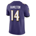 Parkc B.Ravens #14 Kyle Hamilton Player Purple Vapor F.U.S.E. Limited Elite Home Game Stitched Jerseys
