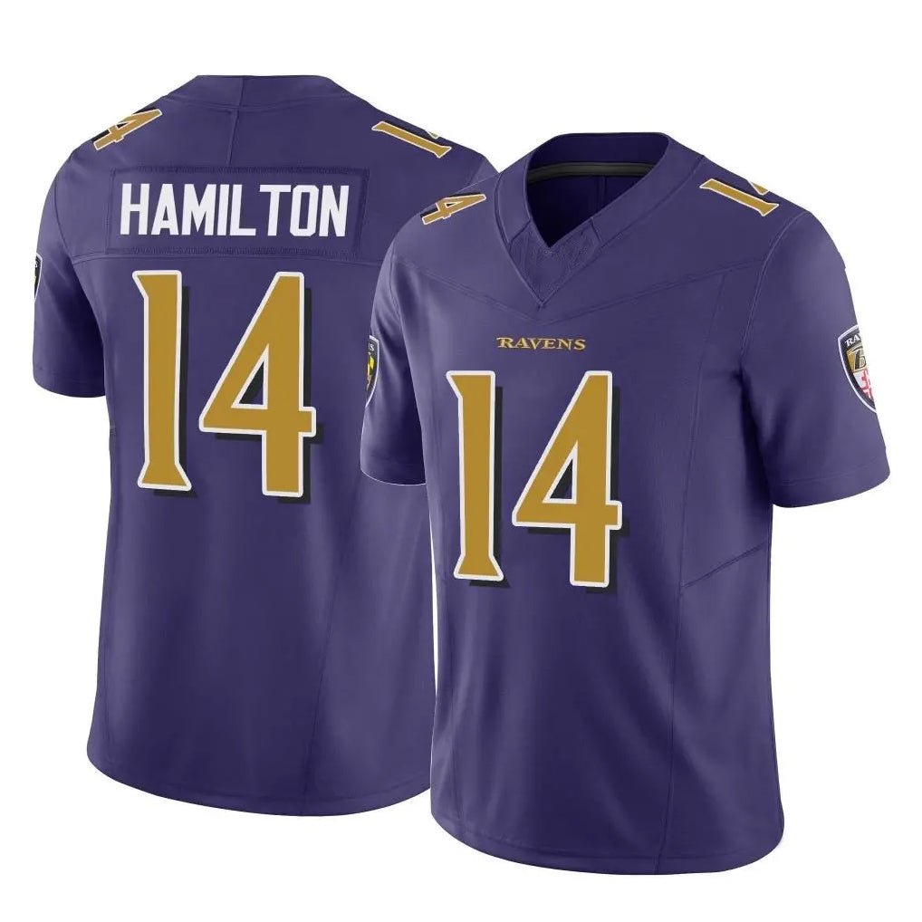 Parkc B.Ravens #14 Kyle Hamilton Player Purple Vapor F.U.S.E. Limited Home Game Stitched Jerseys