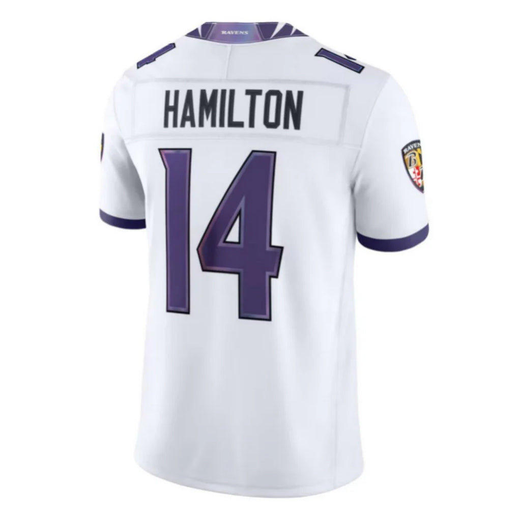 Parkc B.Ravens #14 Kyle Hamilton Player White Limited Elite Home Game Stitched Jerseys