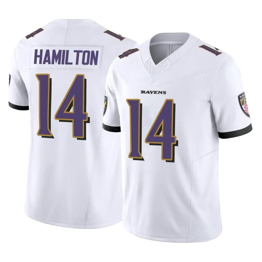 Parkc B.Ravens #14 Kyle Hamilton Player White Vapor F.U.S.E. Limited Elite Home Game Stitched Jerseys