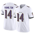 Parkc B.Ravens #14 Kyle Hamilton Player White Vapor F.U.S.E. Limited Elite Home Game Stitched Jerseys