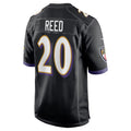 Parkc B.Ravens #20 Ed Reed Player Black Alternate Game Home Stitched Jerseys