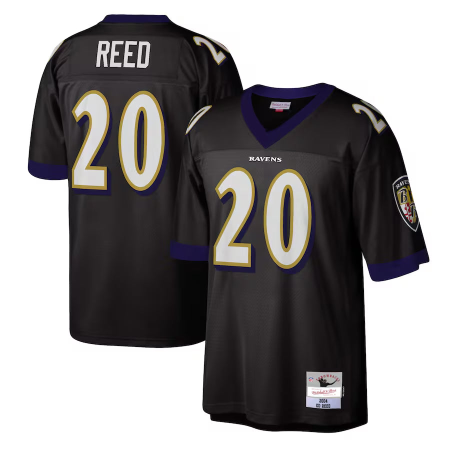 Parkc B.Ravens #20 Ed Reed Player Mitchell & Ness Black Legacy Replica Stitched Jerseys