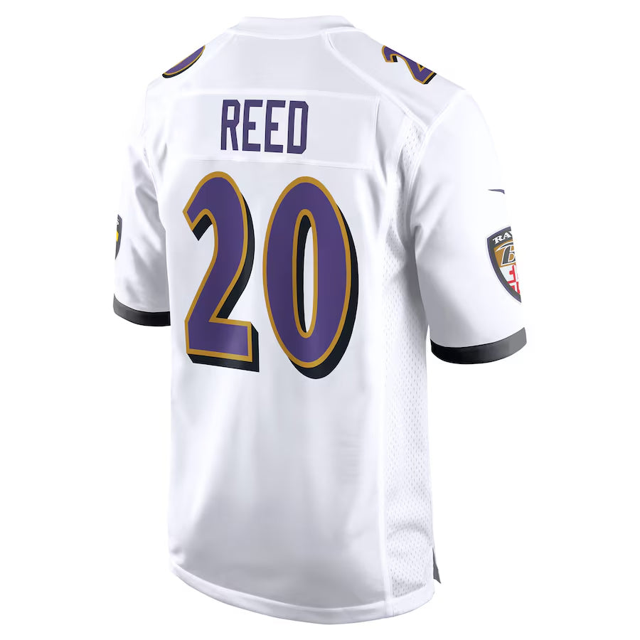 Parkc B.Ravens #20 Ed Reed Player White Alternate Game Home Stitched Jerseys