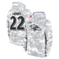 Parkc B.Ravens #22 Derrick Henry Player Arctic Camo Salute To Service Hoodie Stitched Jerseys