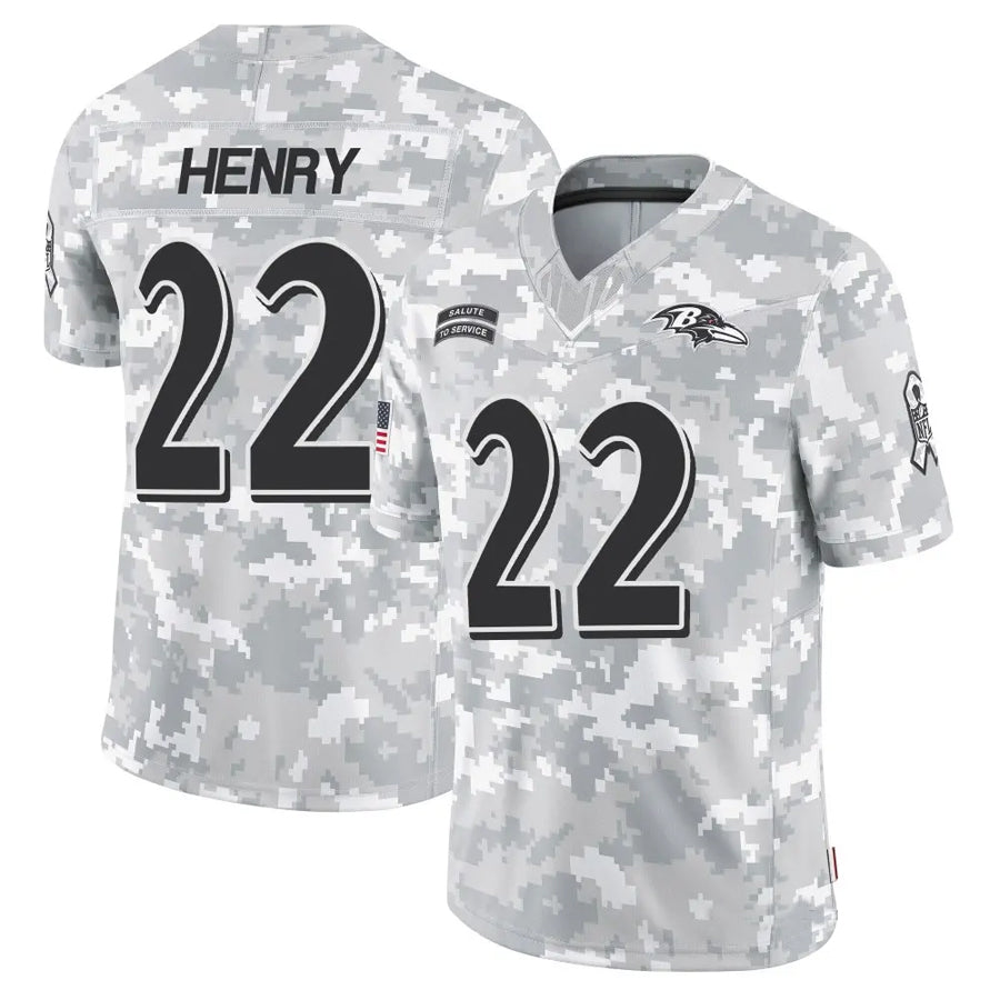 Parkc B.Ravens #22 Derrick Henry Player Arctic Camo Salute to Service Limited Stitched Jerseys