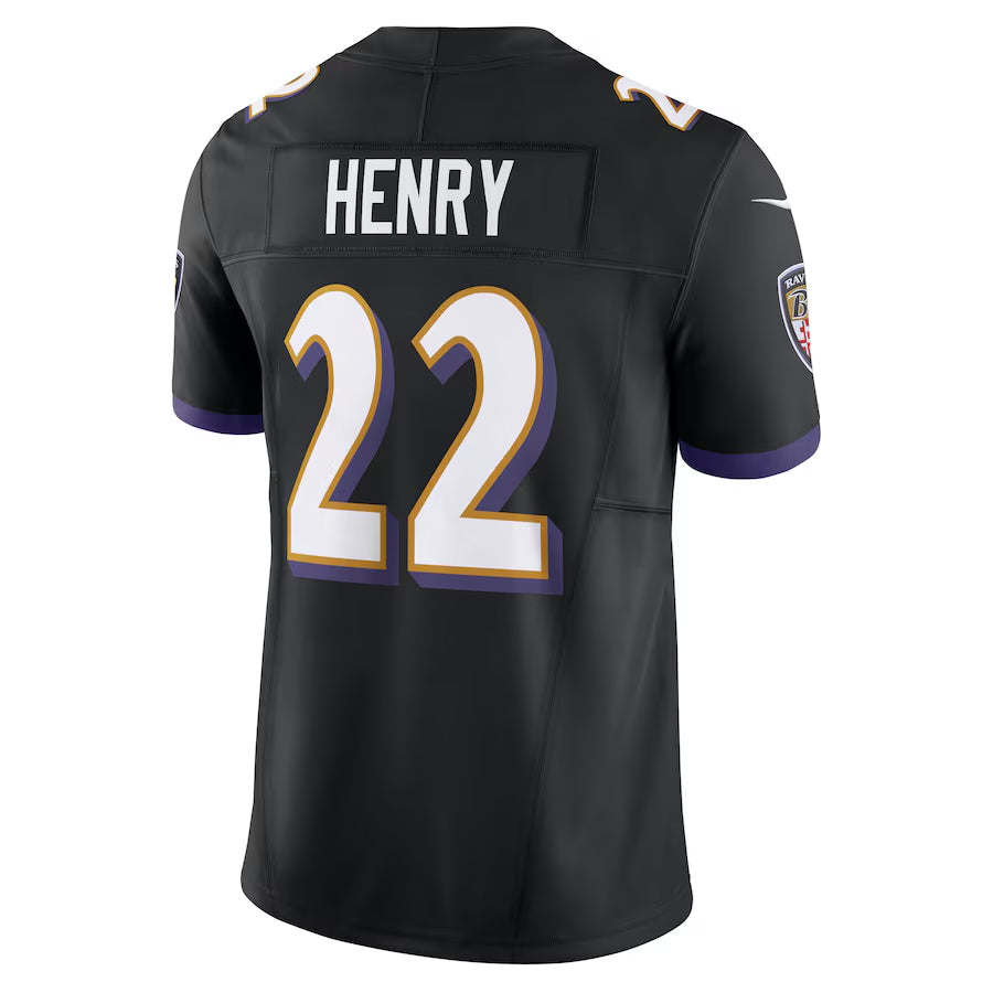 Parkc B.Ravens #22 Derrick Henry Player Black Vapor F.U.S.E. Limited Home Game Stitched Jerseys