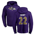 Parkc B.Ravens #22 Derrick Henry Player Purple Salute to Service Pullover Hoodie Stitched Jerseys