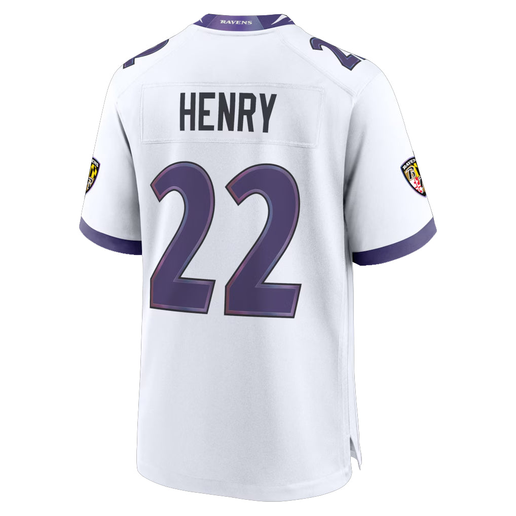 Parkc B.Ravens #22 Derrick Henry Player White Home Game Stitched Jerseys