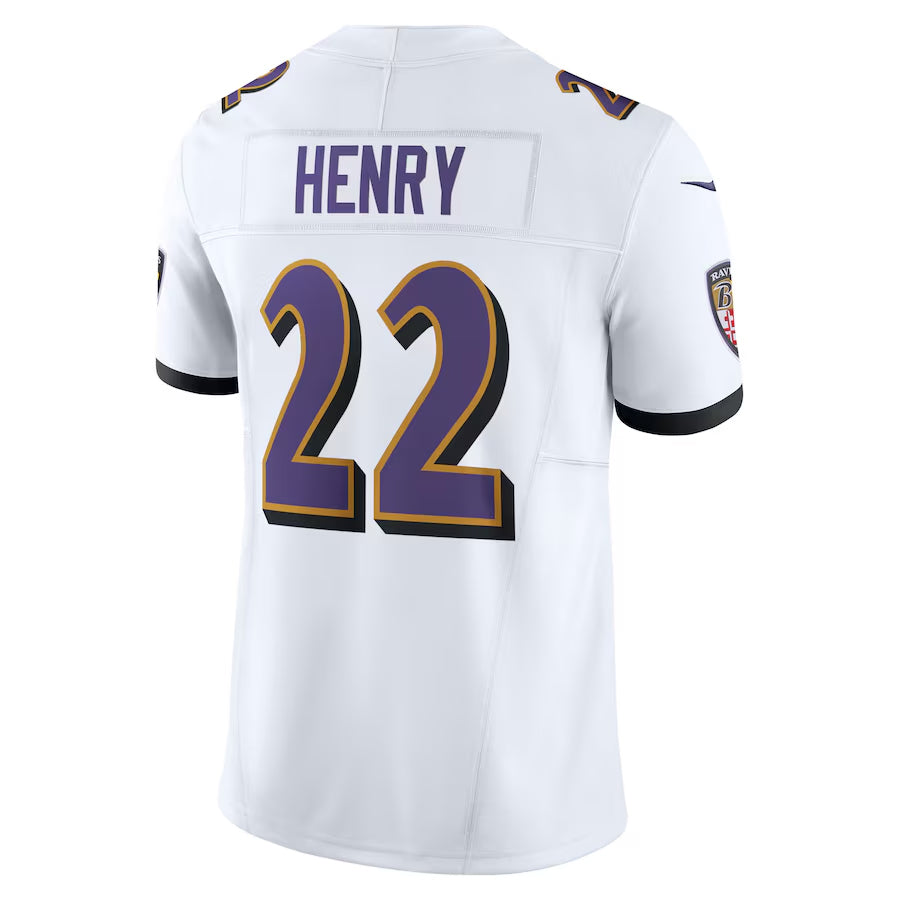 Parkc B.Ravens #22 Derrick Henry Player White Vapor F.U.S.E. Limited Game Home Stitched Jerseys