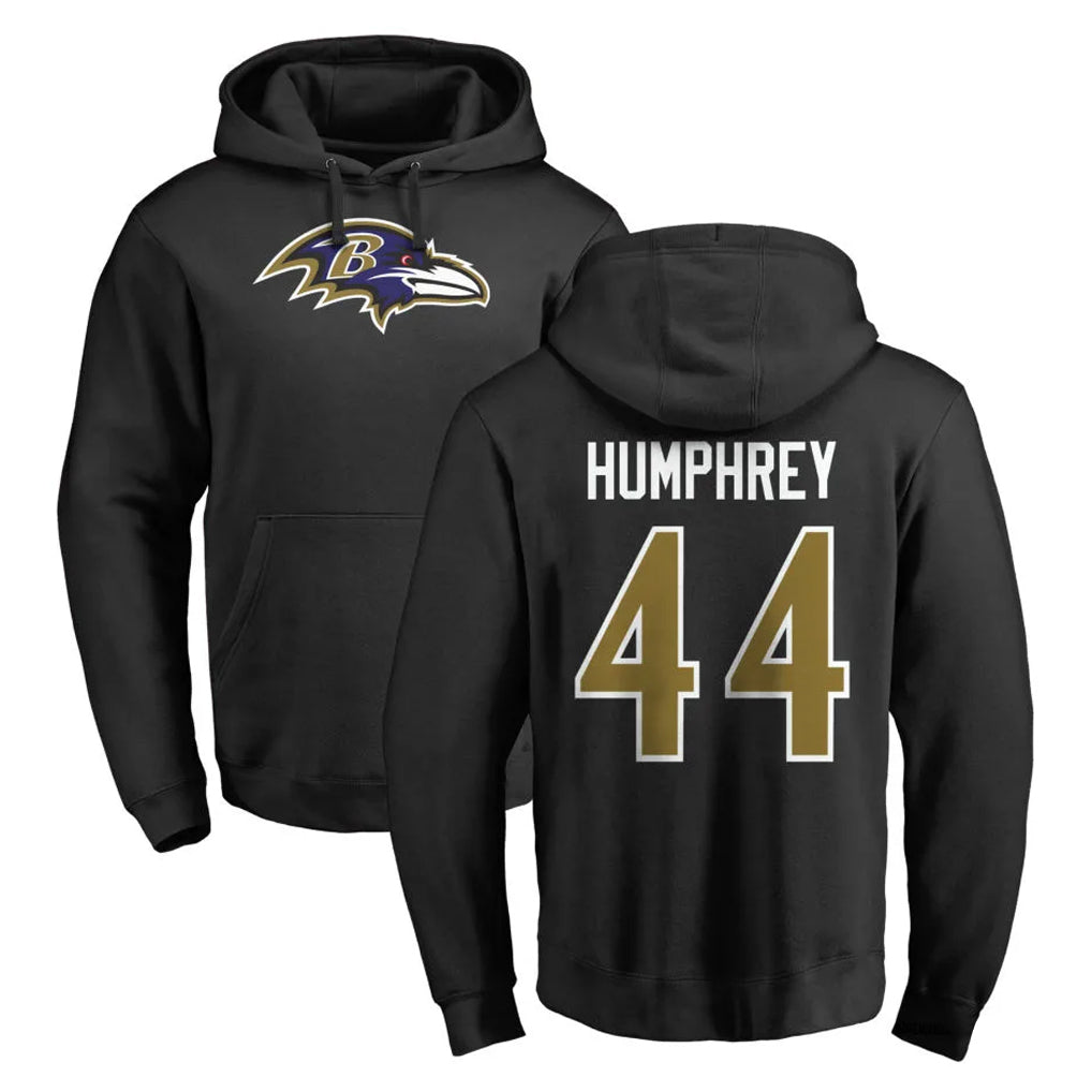 Parkc B.Ravens #44 Marlon Humphrey Player Black Pullover Hoodie Stitched Jerseys