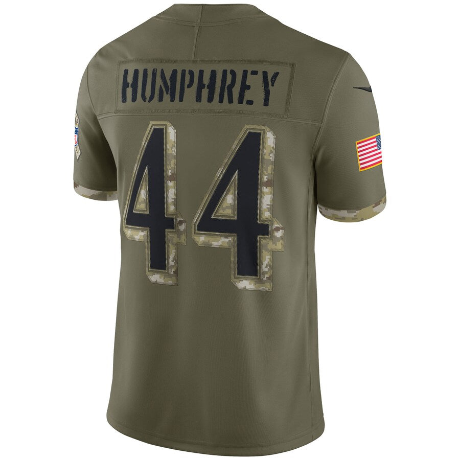 Parkc B.Ravens #44 Marlon Humphrey Player Olive Salute To Service Limited Stitched Jerseys