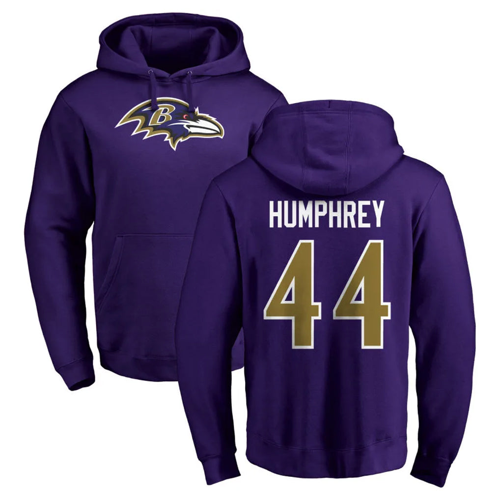 Parkc B.Ravens #44 Marlon Humphrey Player Purple Salute to Service Pullover Hoodie Stitched Jerseys