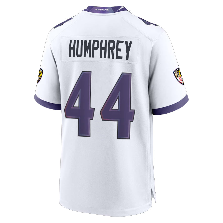 Parkc B.Ravens #44 Marlon Humphrey Player White Home Game Stitched Jerseys