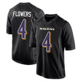 Parkc B.Ravens #4 Zay Flowers Player Black Carbon Fashion Home Game Stitched Jerseys