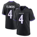 Parkc B.Ravens #4 Zay Flowers Player Black Home Game Stitched Jerseys
