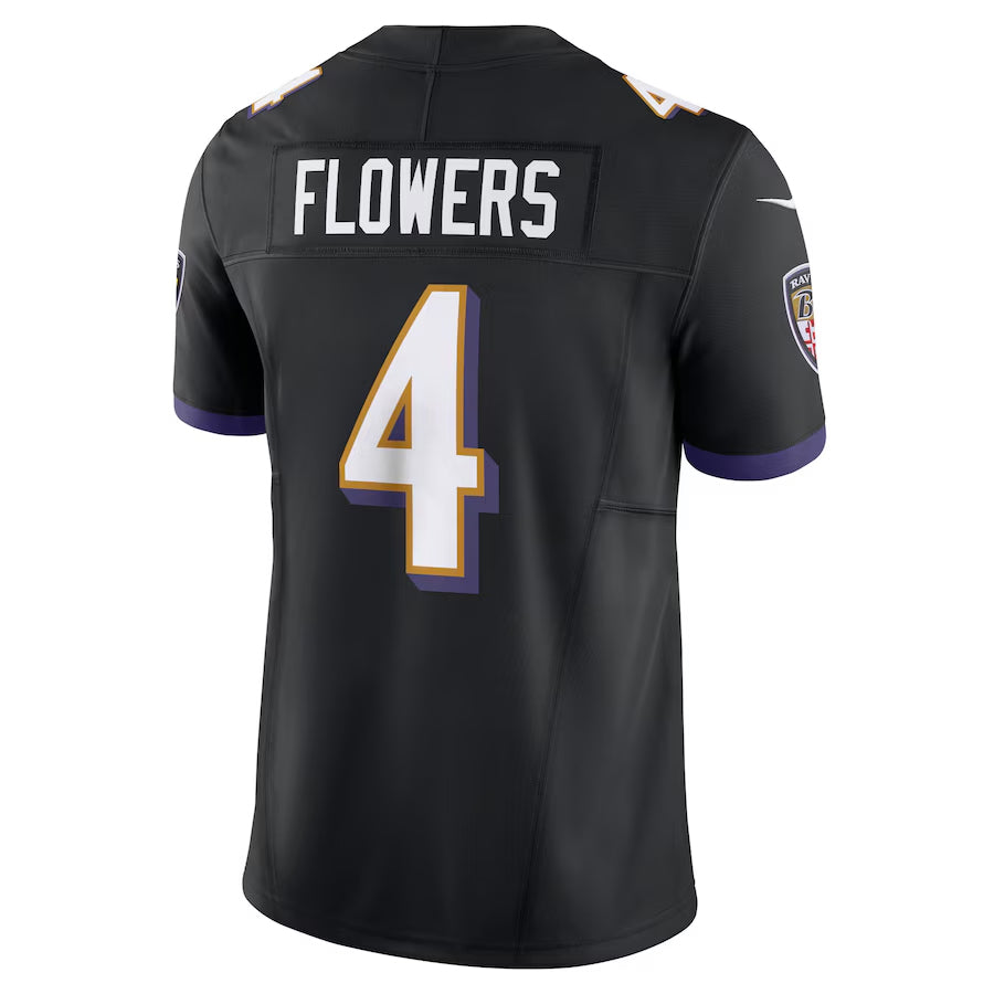 Parkc B.Ravens #4 Zay Flowers Player Black Vapor F.U.S.E. Limited Home Game Stitched Jerseys