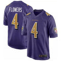 Parkc B.Ravens #4 Zay Flowers Player Purple Color Rush Home Game Stitched Jerseys