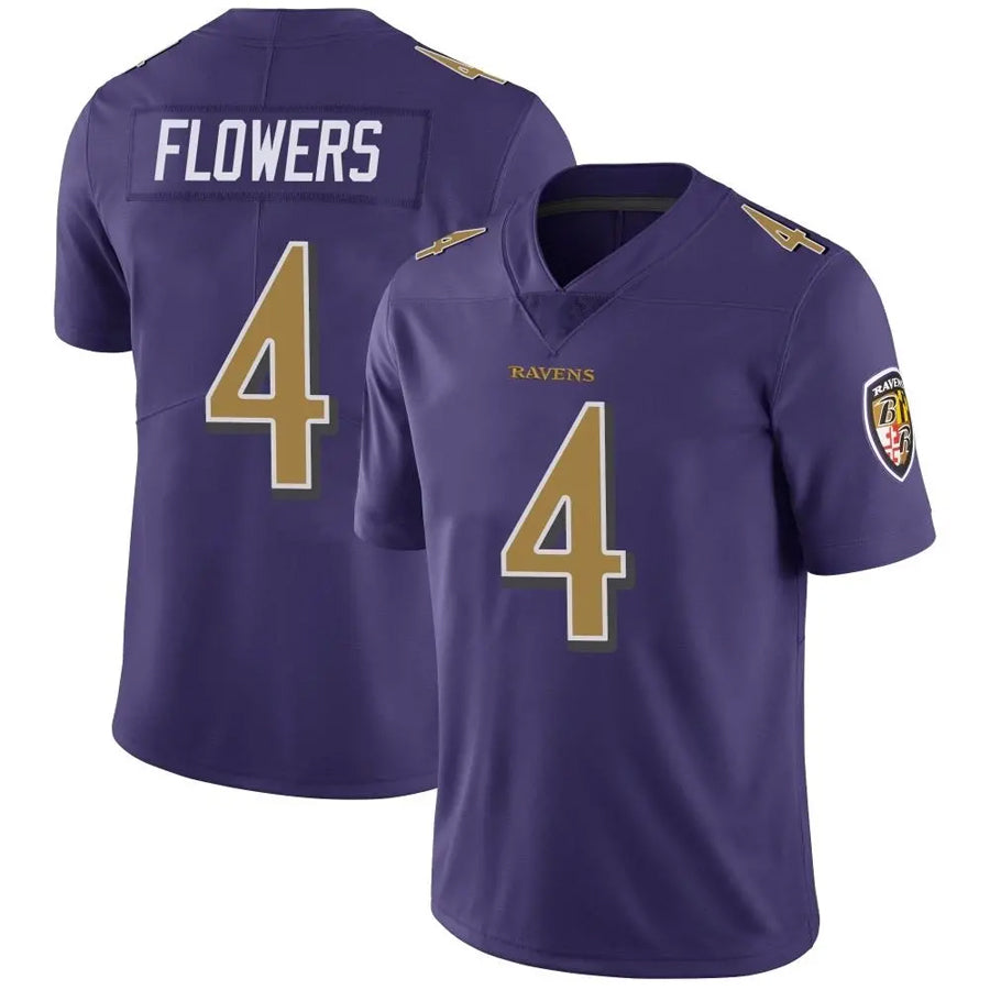 Parkc B.Ravens #4 Zay Flowers Player Purple Color Rush Vapor Untouchable Limited Home Game Stitched Jerseys