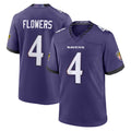 Parkc B.Ravens #4 Zay Flowers Player Purple Home Game Stitched Jerseys