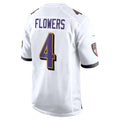 Parkc B.Ravens #4 Zay Flowers Player White Alternate Home Game Stitched Jerseys