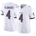 Parkc B.Ravens #4 Zay Flowers Player White Vapor F.U.S.E. Limited Home Game Stitched Jerseys