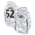 Parkc B.Ravens #52 Ray Lewis Player Arctic Camo Salute To Service Hoodie Stitched Jerseys