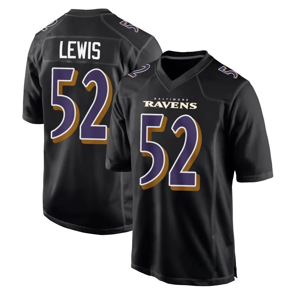 Parkc B.Ravens #52 Ray Lewis Player Black Carbon Fashion Home Stitched Jerseys