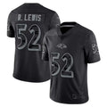 Parkc B.Ravens #52 Ray Lewis Player Black RFLCTV Limited Stitched Jerseys