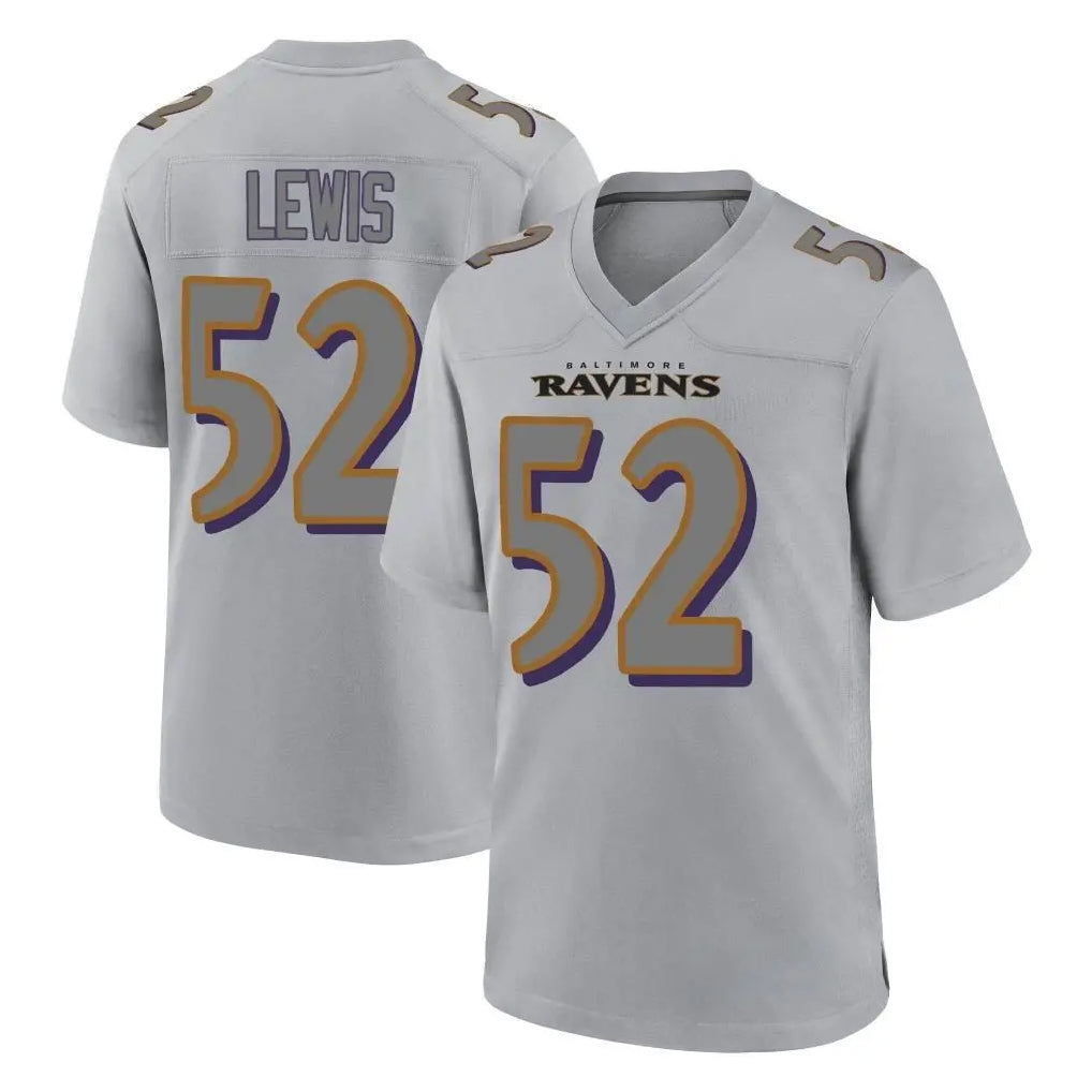 Parkc B.Ravens #52 Ray Lewis Player Gray Replica Limited Stitched Jerseys